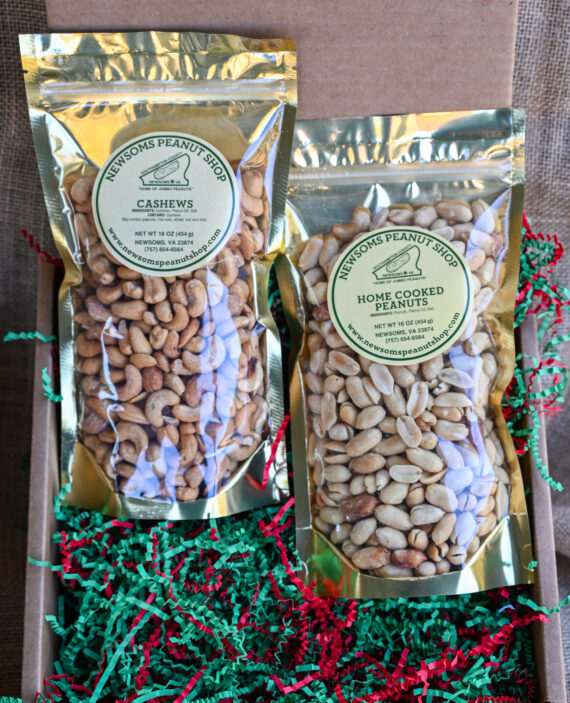 Two Pound Home-Cooked Salted Peanuts & Cashews Gift Box