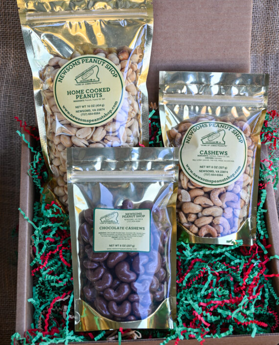 Two Pound Shelled Salted, Chocolate-Covered & Cashew Peanut Gift Box